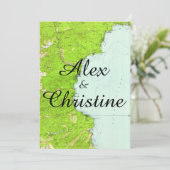 Lake- Tahoekarten-Hochzeits-Einladung Einladung (Stehend Vorderseite)