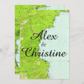 Lake- Tahoekarten-Hochzeits-Einladung Einladung (Vorne/Hinten)