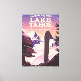 Lake- Tahoesierra Snowboardingplakat Nevadas USA Leinwanddruck