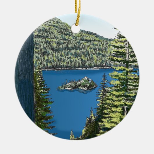 Lake- Tahoeverzierung Keramikornament (Vorne)