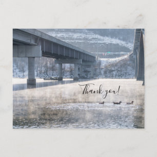 Lake Taneycomo Foggy Winter Fishing Vielen Dank Postkarte