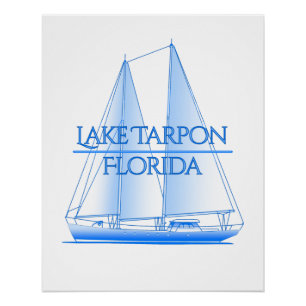 Lake Tarpon Coastal Nautical Sailing Sailor Poster