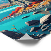 Lake Tekapi New Zealand Vintager Rundgang Kunstgie Poster (Ecke)