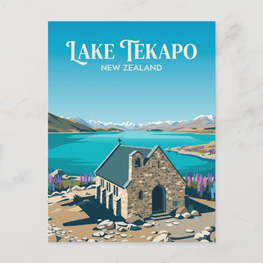 Lake Tekapo Neuseeland Postkarte (Vorderseite)