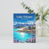 Lake Tekapo Neuseeland Postkarte (Stehend Vorderseite)