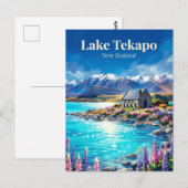 Lake Tekapo Neuseeland Postkarte (Vorne/Hinten)