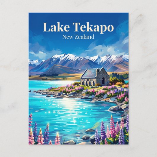 Lake Tekapo Neuseeland Postkarte (Vorderseite)