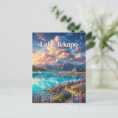 Lake Tekapo Neuseeland Postkarte (Stehend Vorderseite)