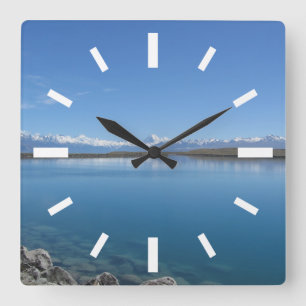 Lake Tekapo, Neuseeland Quadratische Wanduhr