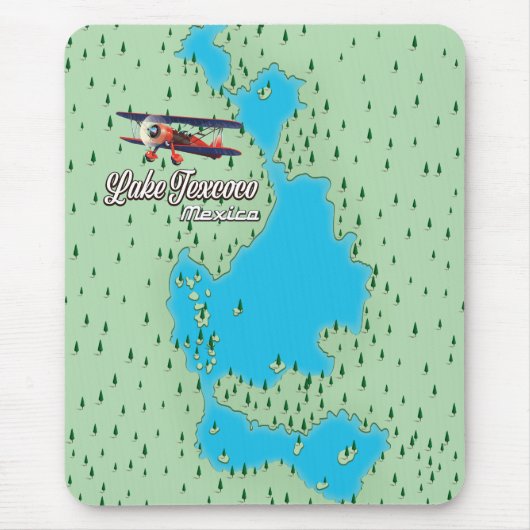 Lake Texcoco Mexiko Seekarte Mousepad (Vorne)