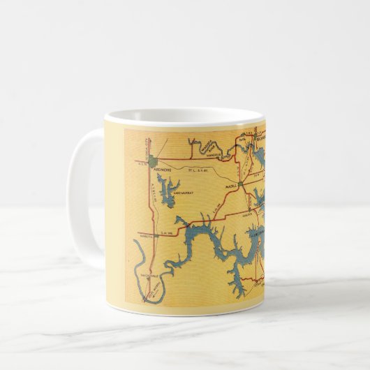 Lake Texoma Map Kaffeetasse (Vorderseite Links)