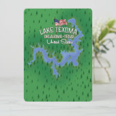 Lake Texoma USA Karte. (Stehend Vorderseite)