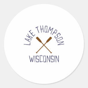 Lake Thompson Wisconsin Outdoor-Vintage  Runder Aufkleber