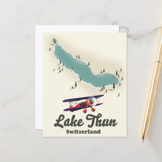 Lake Thun Switzerland Karte (Vorderseite/Rückseite Beispiel)