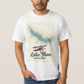 Lake Thun Switzerland Karte T-Shirt (Vorderseite)