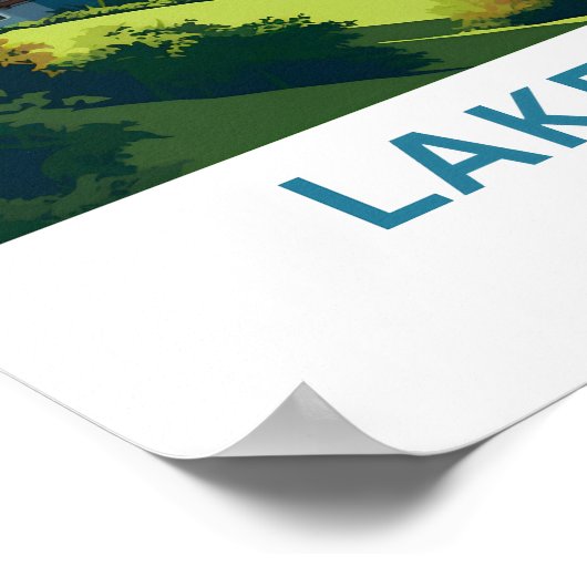 Lake Thun Switzerland Travel Print Poster (Ecke)