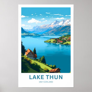 Lake Thun Switzerland Travel Print Poster