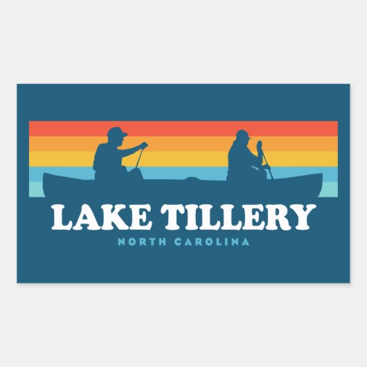 Lake Tillery North Carolina Canoe Rechteckiger Aufkleber (Vorderseite)