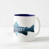 Lake Tillery North Carolina Fisch Zweifarbige Tasse (VorderseiteRechts)