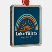 Lake Tillery North Carolina Rainbow Ornament Aus Metall (Rechts)