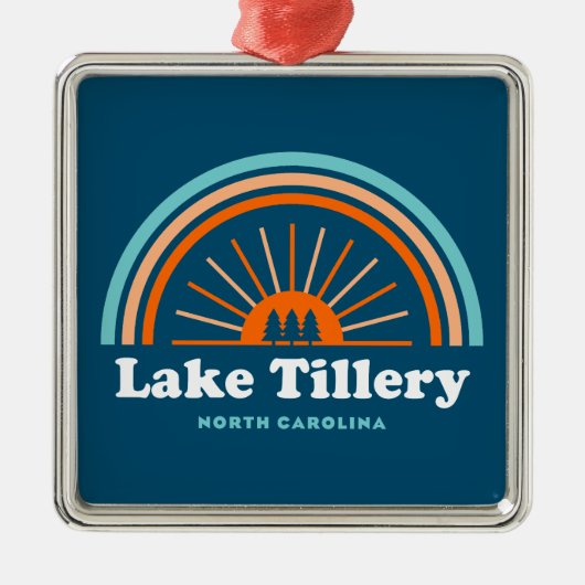 Lake Tillery North Carolina Rainbow Ornament Aus Metall (Vorne)