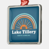 Lake Tillery North Carolina Rainbow Ornament Aus Metall (Links)