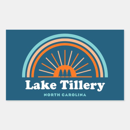 Lake Tillery North Carolina Rainbow Rechteckiger Aufkleber (Vorderseite)