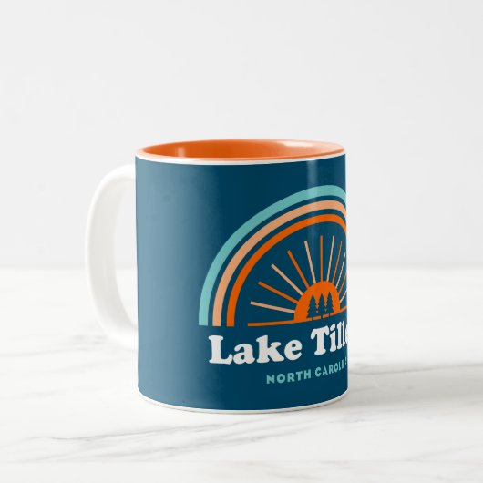 Lake Tillery North Carolina Rainbow Zweifarbige Tasse (Vorderseite Links)