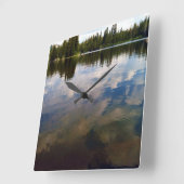 Lake Time! Quadratische Wanduhr (Winkel)