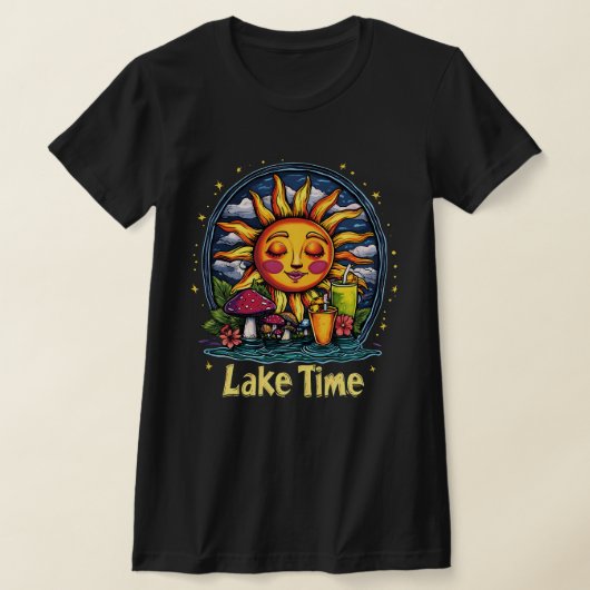 "Lake Time" Retro Sun & Nature T-Shirt (Ablage )