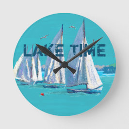 Lake Time Sailboote | Runde Wanduhr