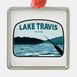 Lake Travis Austin Texas Angelrute Ornament Aus Metall