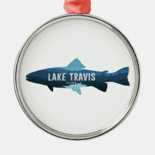 Lake Travis Austin Texas Fisch Ornament Aus Metall