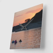 Lake Travis Sunset Clock Quadratische Wanduhr (Winkel)