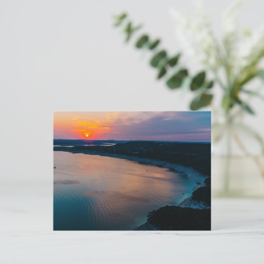 Lake Travis Sunset Postkarte (Stehend Vorderseite)