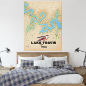 Lake Travis Texas Map Leinwanddruck (Insitu (Schlafzimmer))