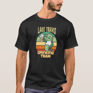 Lake Travis Trinkteam Lustiger Fisch Bier Angeln T-Shirt