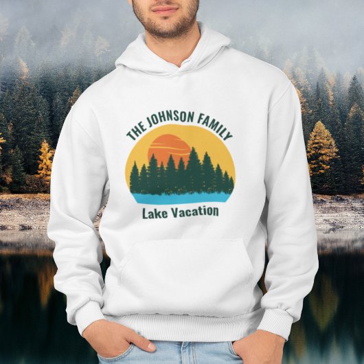 Lake Vacation Sunset Cool Personalisiert Hoodie