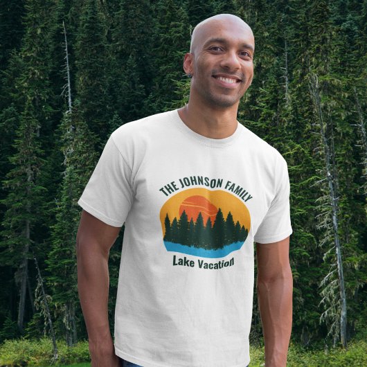 Lake Vacation Sunset Cool Personalisiert T-Shirt