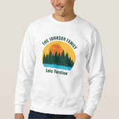 Lake Vacation Sunset Personalized Family Reunion Sweatshirt (Vorderseite)