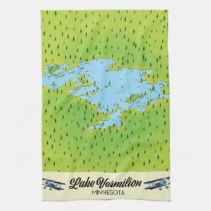 Lake Vermilion Minnesota Karte Geschirrtuch