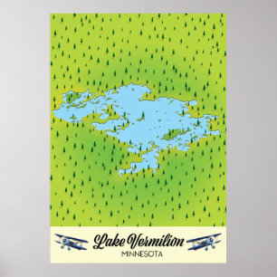 Lake Vermilion Minnesota Karte Poster