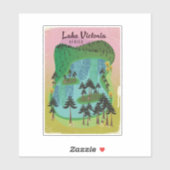 Lake Victoria African travel poster Aufkleber (Blatt)