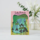 Lake Victoria African travel poster Postkarte (Stehend Vorderseite)