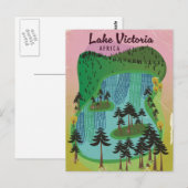 Lake Victoria African travel poster Postkarte (Vorne/Hinten)