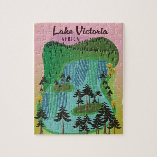 Lake Victoria African travel poster Puzzle (Vertikal)