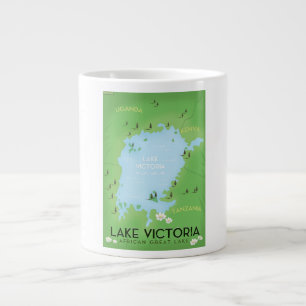 Lake Victoria Map - Africa Great Lake travel Art. Jumbo-Tasse