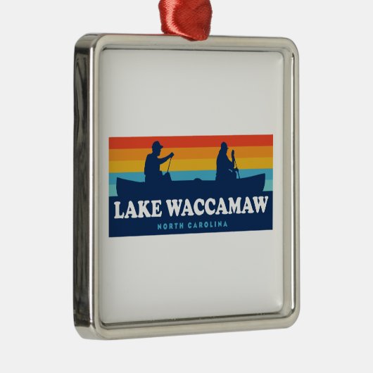Lake Waccamaw North Carolina Canoe Ornament Aus Metall (Rechts)
