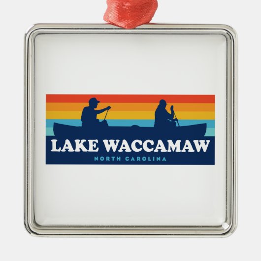 Lake Waccamaw North Carolina Canoe Ornament Aus Metall (Vorne)