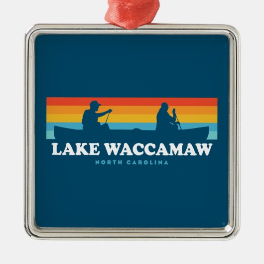 Lake Waccamaw North Carolina Canoe Ornament Aus Metall (Vorne)